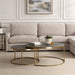 Aragon Nesting Coffee Tables, Gray - brass base with shagreen tops