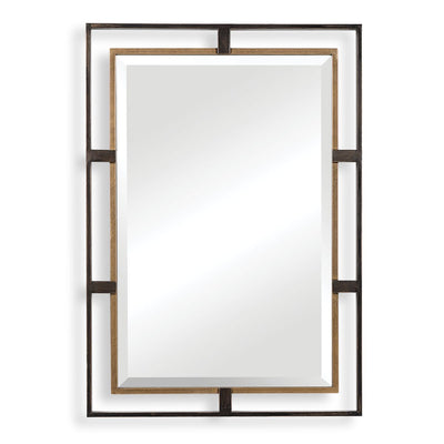 Carrizo Rectangle Mirror - bronze and gold finish