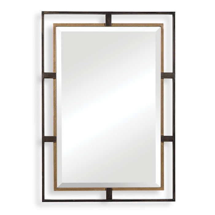 Carrizo Rectangle Mirror - bronze and gold finish