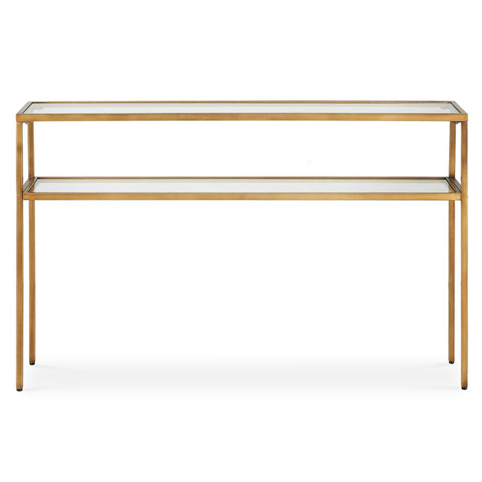 Console Table (Gold/Tempered Glass) - accent table