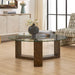 Ignis Coffee Table - glass top with mappa burl veneer frame