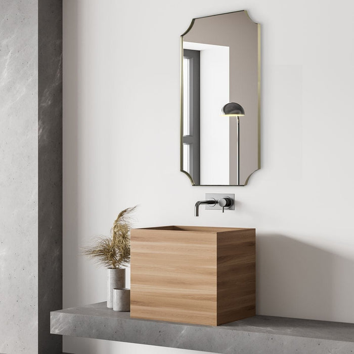 Lennox Mirror, Brass - brass and stainless steel