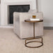 Jessenia Accent Table, Bluestone - polished bluestone with gold iron base