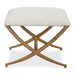 Expedition Small Bench - iron and rattan and white