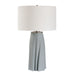Cover Up Table Lamp - sculpted ceramic base in muted light blue with brass details