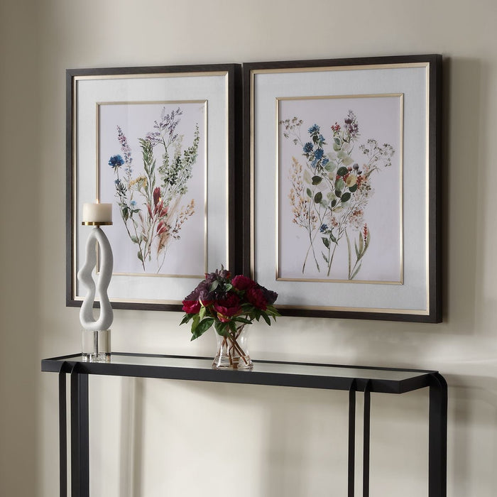 Delicate Flowers Framed Prints, S/2 - Wall Art