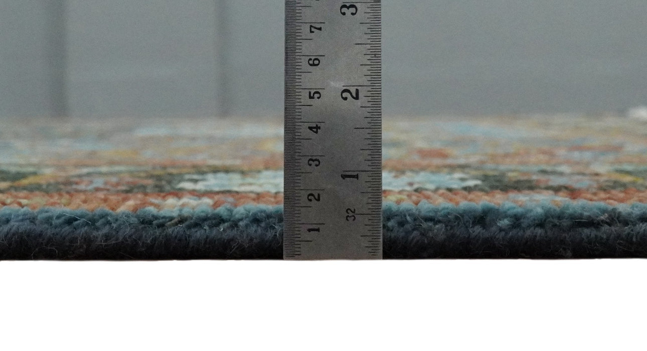 Eclectic 5x8 Wool Traditional Persian Blue and Brown Vibrant Colorful Hand knotted SerapiArea Rug | TRDCP19158