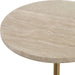 Malya Accent Table - travertine top with brass stem
