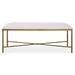 Avenham Bench, Gold - iron and gold finish and white