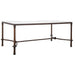 Warring Coffee Table - forged iron in rustic bronze with glass top