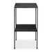 Sherwood Accent Table - matte black iron with marble shelves