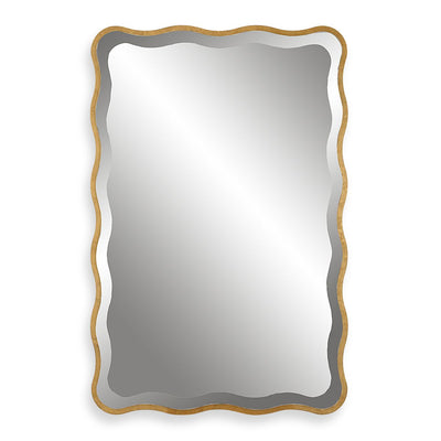 Aneta Mirror Gold - antiqued gold leaf wood