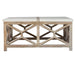 Catali Coffee Table - mixed woods with ivory limestone top