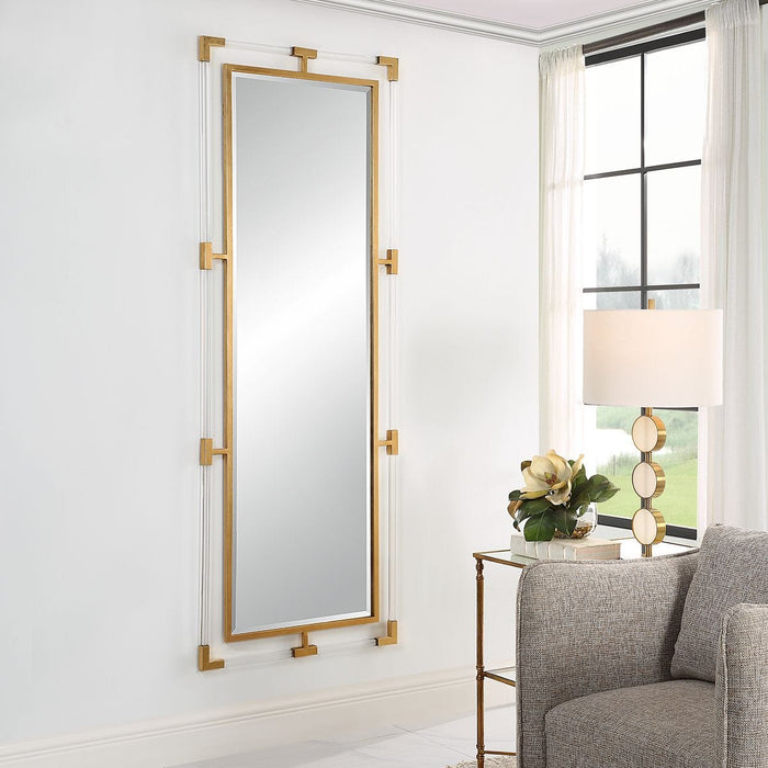 Balkan Tall Mirror, Gold - gold finish and iron