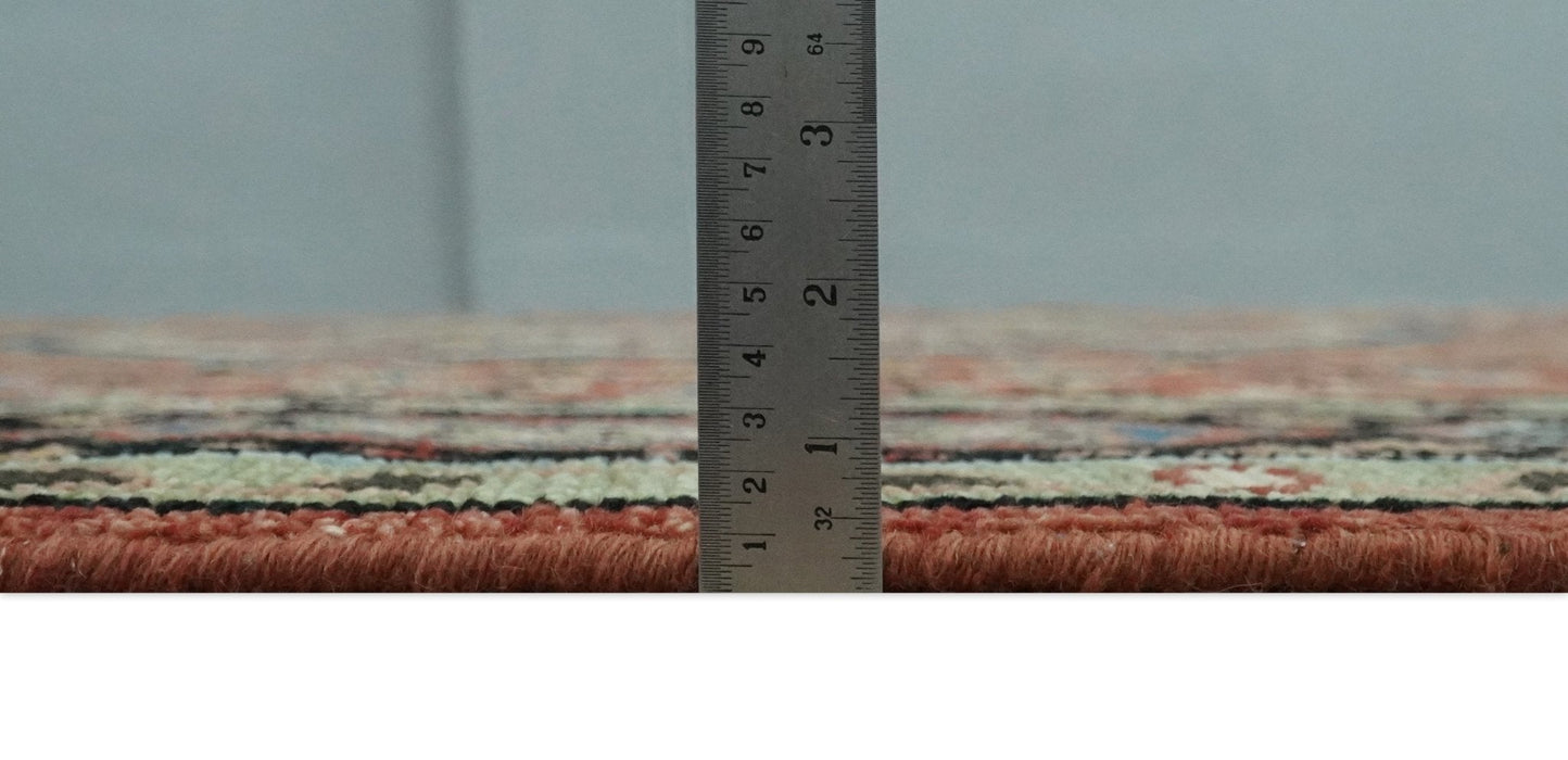 Fine Wool Hand Knotted Kazak Medallion Red and Black Traditional Rug