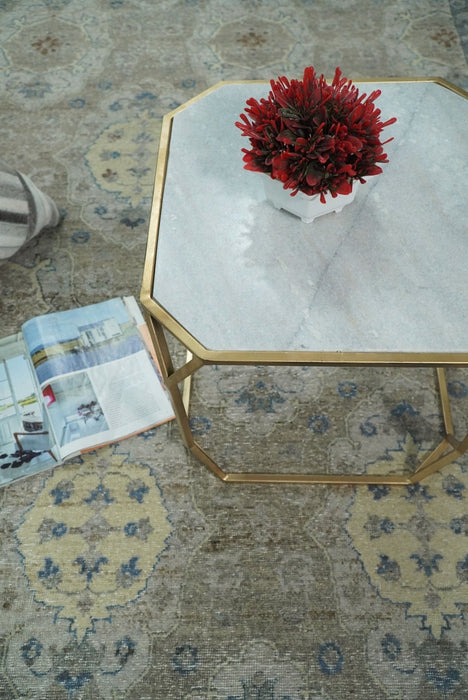 Vintage Hand Knotted 8x10 Traditional Oxidized Textured Low Pile Wool Rug | TRD2045810