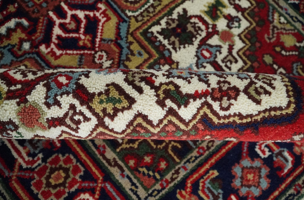 Hand Knotted Ivory, Brown and Blue 4x6 Traditional Antique Style Wool Area Rug