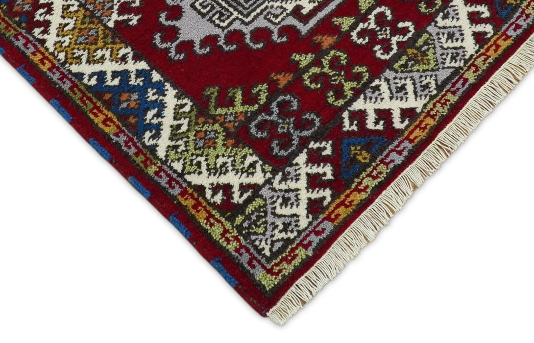 Hand Knotted traditional Kazak Red and Ivory Antique Traditional Tribal Armenian Rug | KZA3