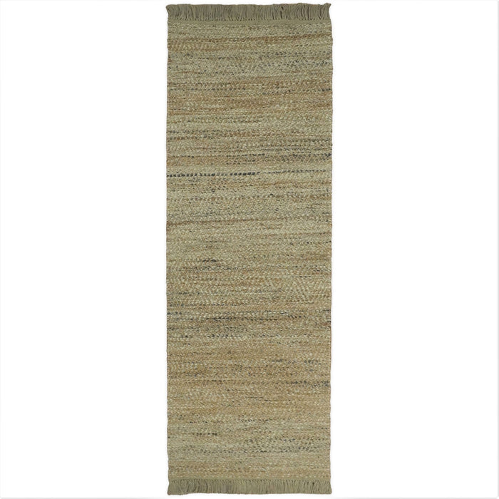 Hand Woven 100% Natural Fiber Brown Natural Jute and Wool Rug | JR10