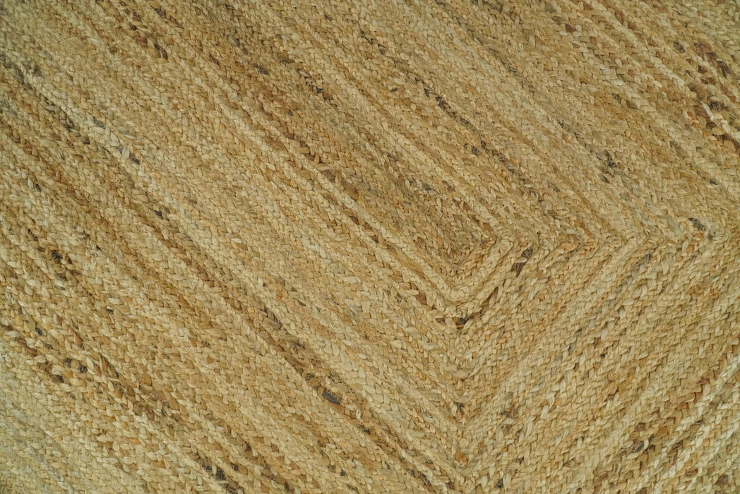 Hand Woven 100% Natural Fiber White and Brown Natural Jute Rug | JR3