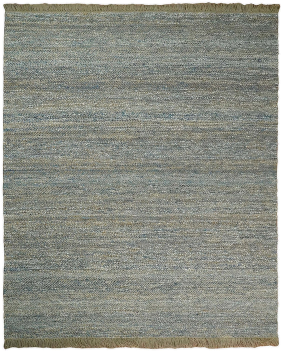 Hand Woven Natural Fiber Gray and Brown Jute and Art Silk Rug | JR9