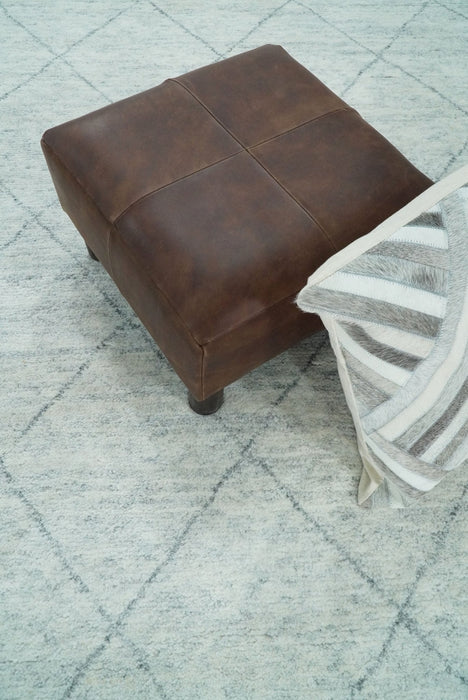 Hand Woven Silver and Gray 8x10 Trellis Moroccan Rug Made with Fine Wool | TRDCP105810