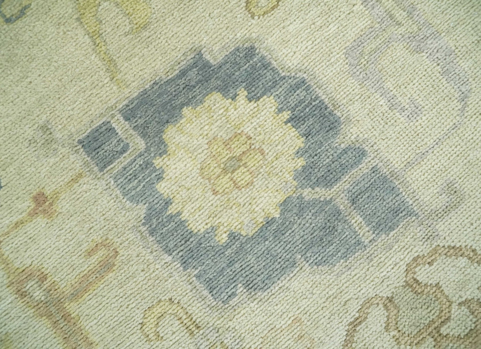 Ivory, Beige and Gray 8x10, 6x9, 4x6 Hand Knotted Traditional Persian Oushak Wool Rug | AC4