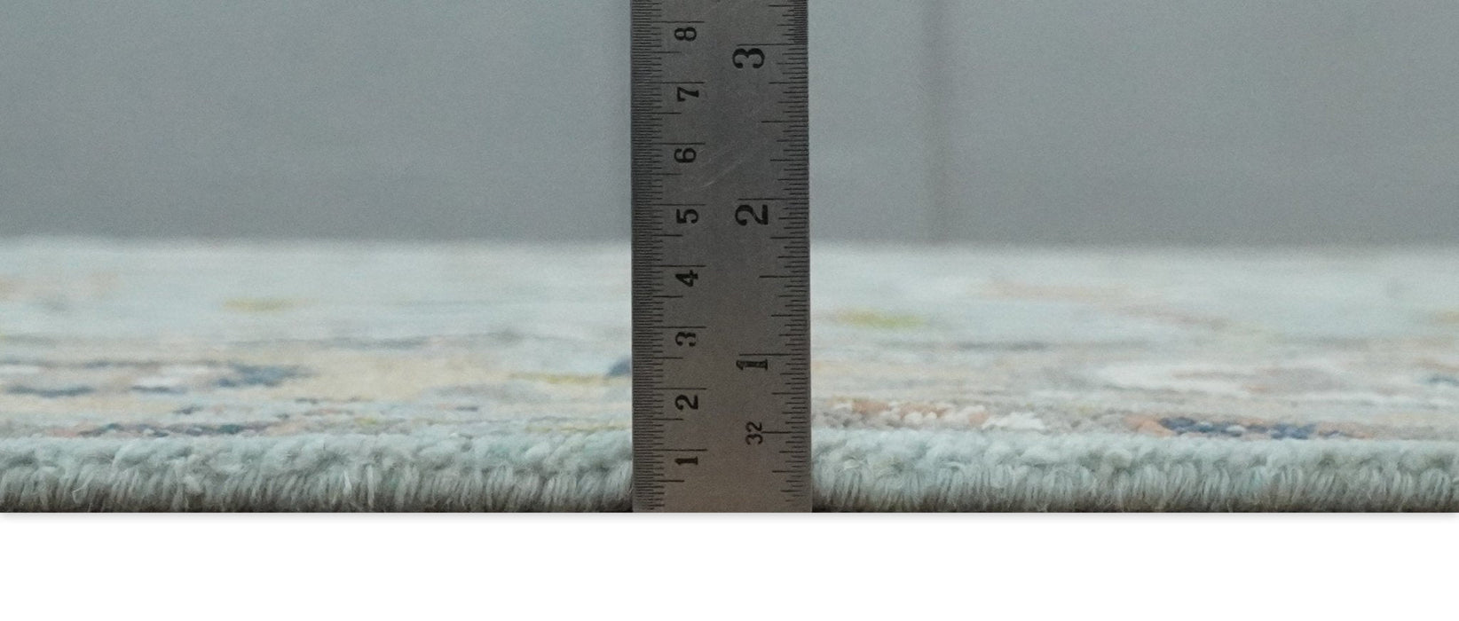 Light Blue and Camel 8x10 Hand Knotted Traditional Floral Oushak Rug