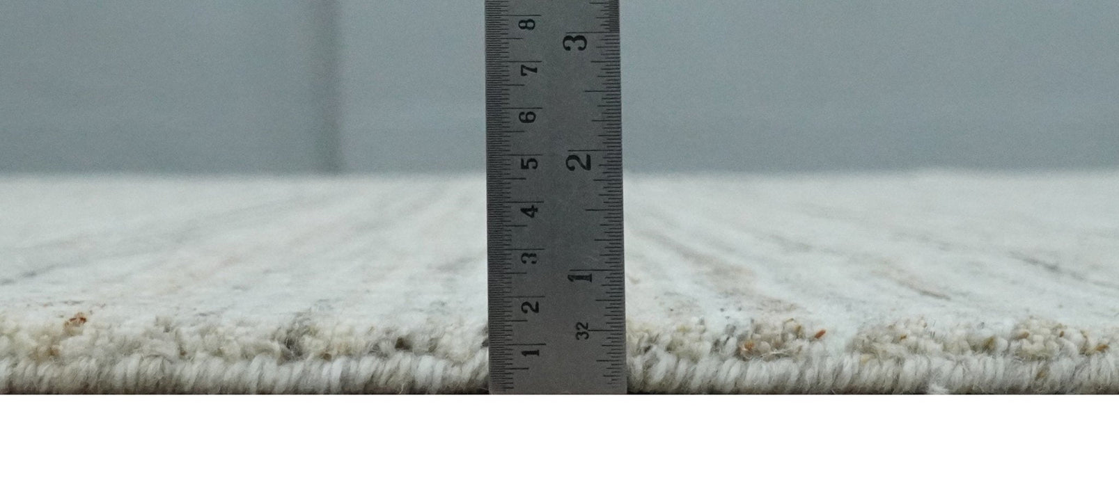 Modern Solid Self Design Abstract Handloom Ivory, Silver and Brown 8x10 Contemporary Wool Area Rug | TRD10282810S