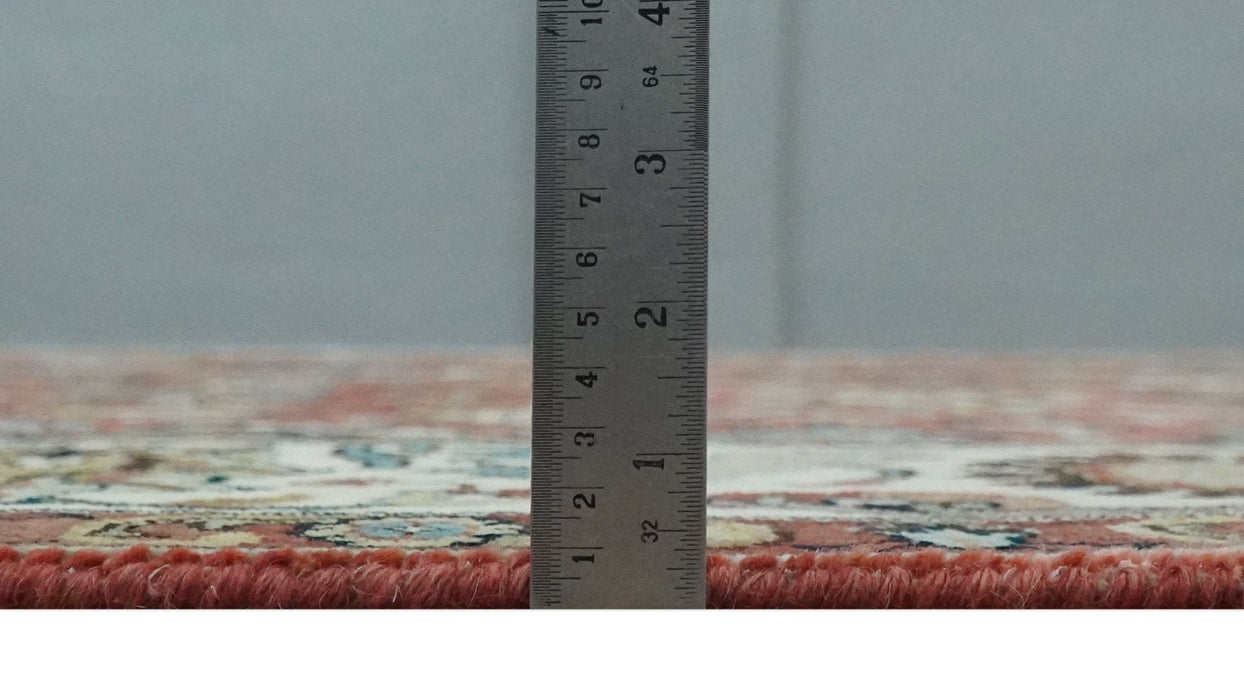 Premium Brown and Ivory 8x10 Hand knotted Traditional Floral Wool Area Rug