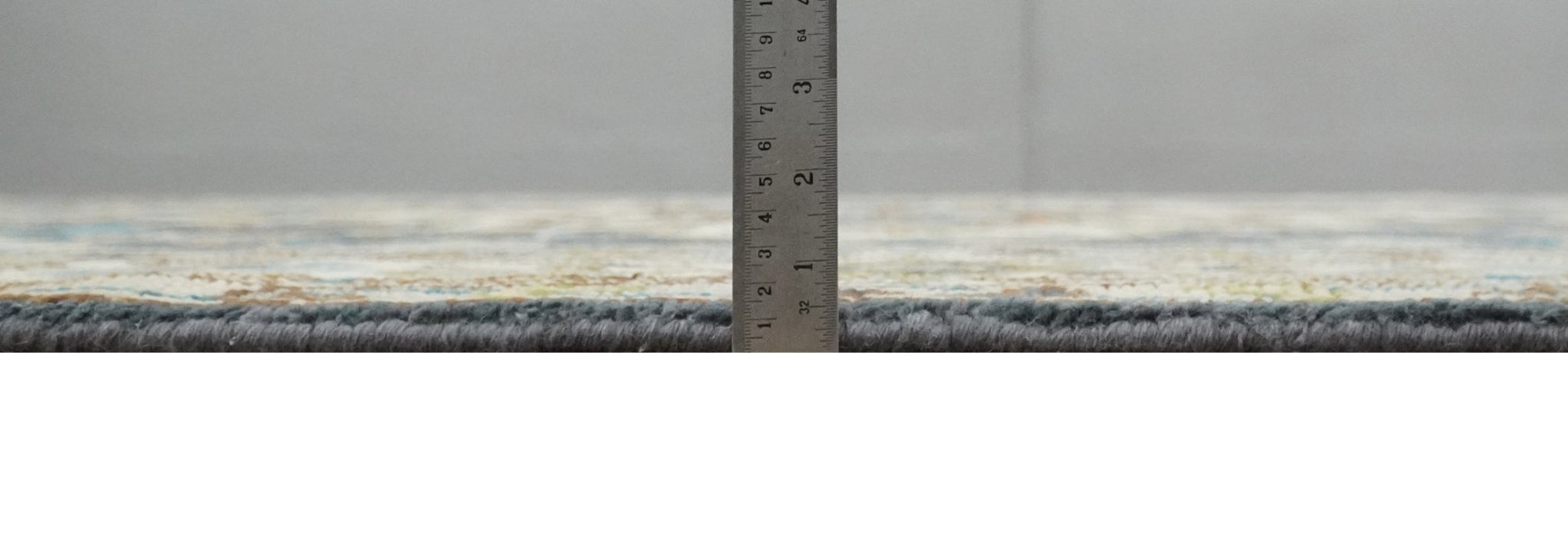 Ready to Ship Hand Knotted Antique Style Turkish Heriz Medallion Ivory and Blue Wool Rug