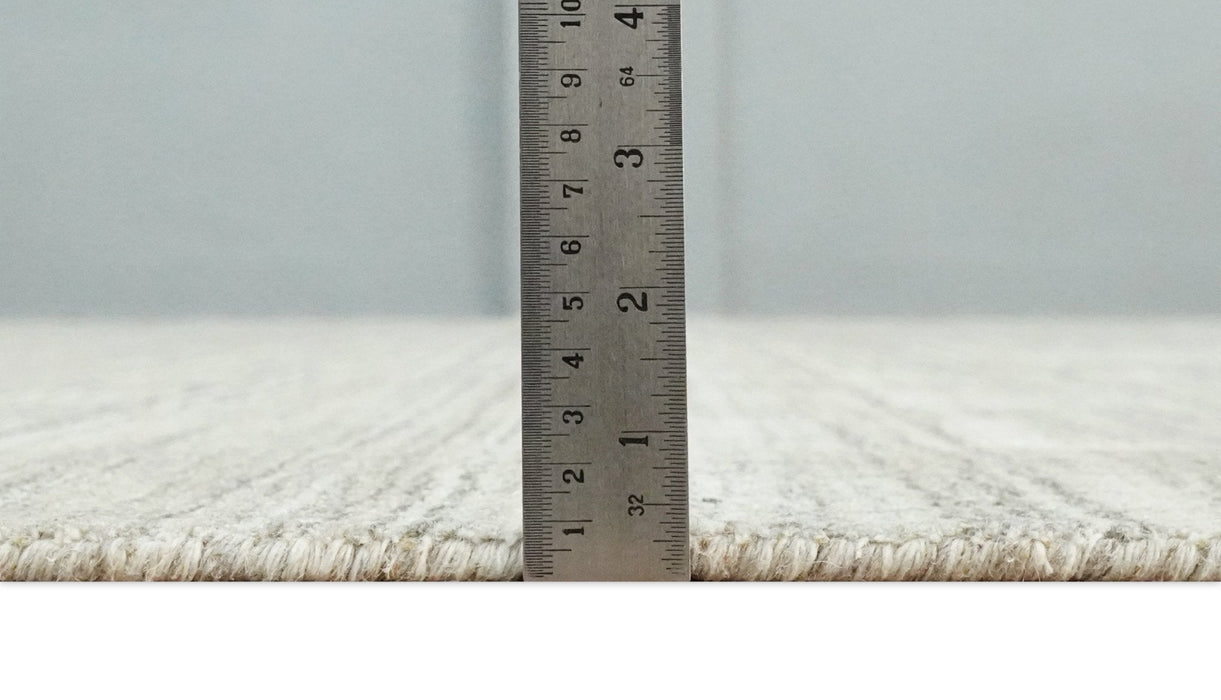 Shaded Beige, Camel and Brown Scandinavian 8x10 Hand Made Blended Wool Flatwoven Area Rug | KE34