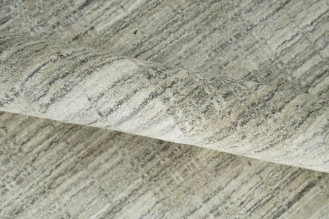 Shaded Beige, Camel and Brown Scandinavian 8x10 Hand Made Blended Wool Flatwoven Area Rug | KE34