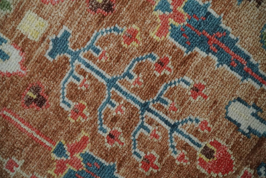 Tree of Life Rust and Brown Hand Knotted 8x10 Traditional Oushak Wool Rug