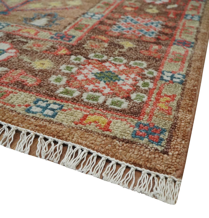 Tree of Life Rust and Brown Hand Knotted 8x10 Traditional Oushak Wool Rug