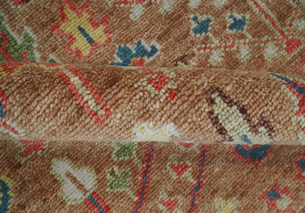 Tree of Life Rust and Brown Hand Knotted 8x10 Traditional Oushak Wool Rug