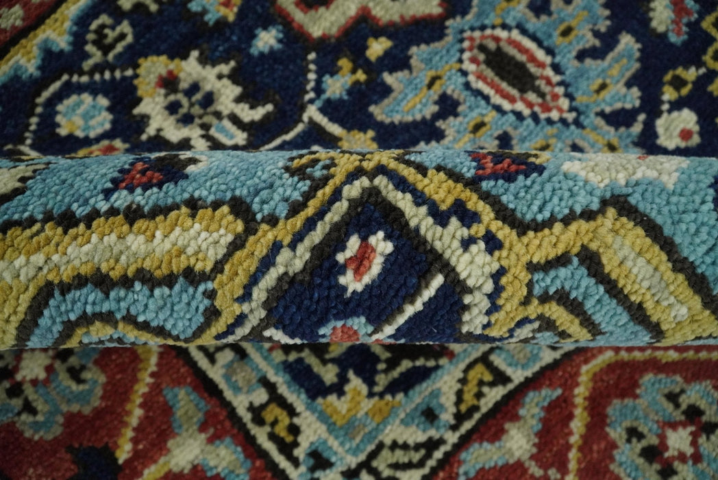 Wool 6x9 Blue and Rust Traditional Persian Antique Area Rug | TRDCP19669