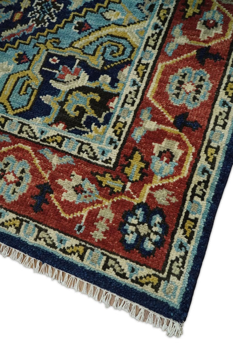 Wool 6x9 Blue and Rust Traditional Persian Antique Area Rug | TRDCP19669