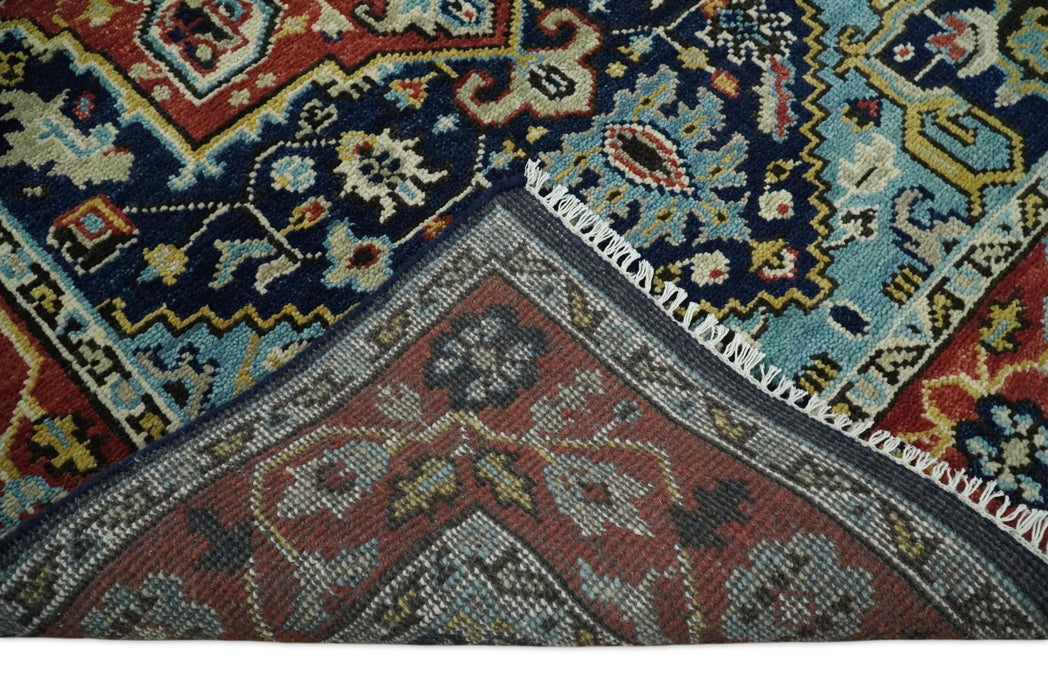 Wool 6x9 Blue and Rust Traditional Persian Antique Area Rug | TRDCP19669