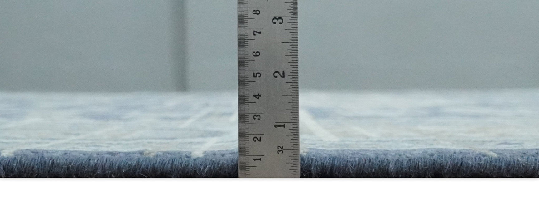 Woolen 8x10 Navy Blue and Beige Traditional Hand Knotted Wool Area Rug