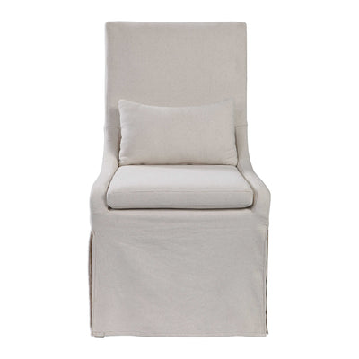 White simple things dining chair tan - chairs - luxury