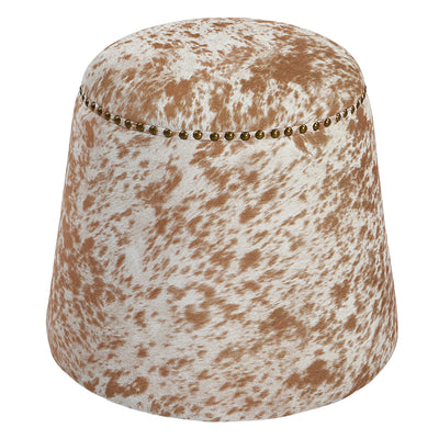 White Faux Fur Round Ottoman - stools and ottomans - luxury