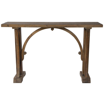 Beige rustic arch reclaimed wood console table - tables - rustic modern