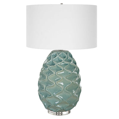 Sea Kelp White Ceramic Table Lamp - lamps - coastal style