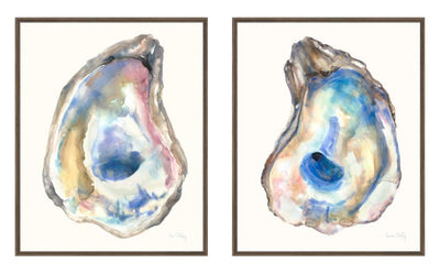 Beige broad creek oyster art - wall art - coastal style