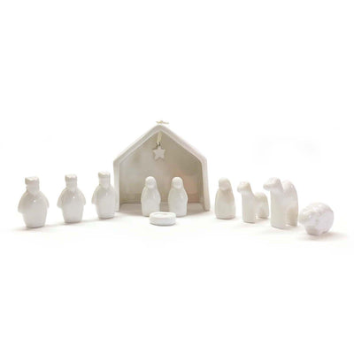 White miniature nativity set - gifts