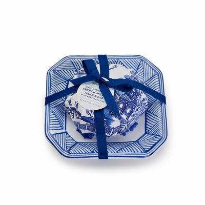 White blue willow sandalwood scented soap pack of 3 - gifts