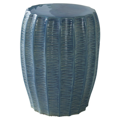 Blue Glazed Garden Stool - stools and ottomans - luxury