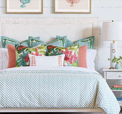 White st. lucia bedding set - coastal style