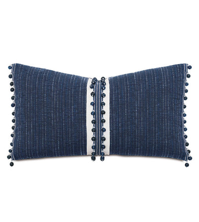 Blue harbour town beaded pillow - pillows - coastal style